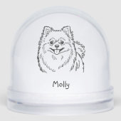 Modern Personalized Pomeranian Dog Christmas Schneekugeln (Vorderseite)