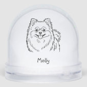 Modern Personalized Pomeranian Dog Christmas Schneekugeln (Rückseite)
