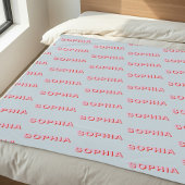 Modern Personalized Repeating Name Pattern Fleecedecke