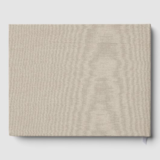 Modern Personalized Silver Gray Faux Linen Gästebuch (Rückseite)