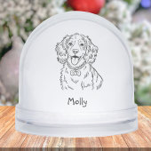 Modern Personalized Spaniel Dog Christmas Schneekugeln