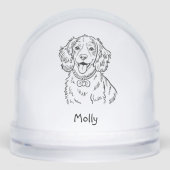 Modern Personalized Spaniel Dog Christmas Schneekugeln (Vorderseite)