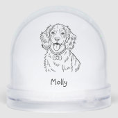 Modern Personalized Spaniel Dog Christmas Schneekugeln (Rückseite)