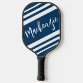 Modern Personalized Striped Custom Color Pickleball Schläger (Rückseite)