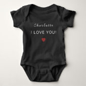 Modern Personalized Valentine Baby Bodysuit Baby Strampler (Vorderseite)