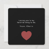 Modern Personalized Valentine Card – I Love You (Rückseite)