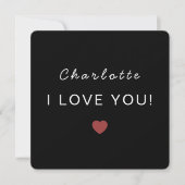 Modern Personalized Valentine Card – I Love You (Vorderseite)