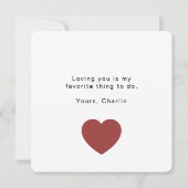 Modern Personalized Valentine Card – I Love You (Rückseite)