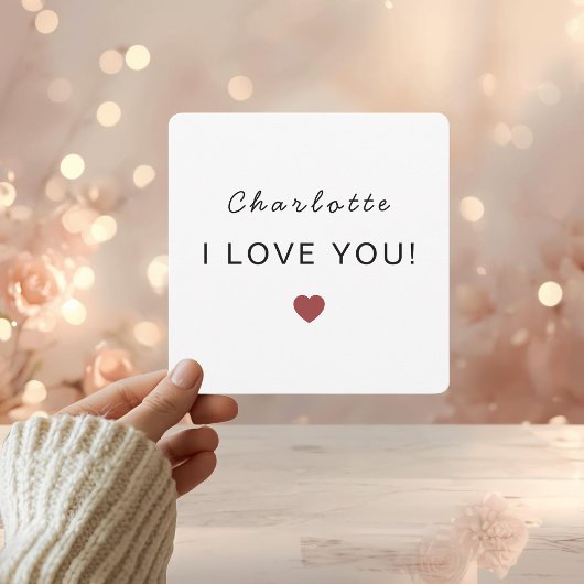 Modern Personalized Valentine Card – I Love You