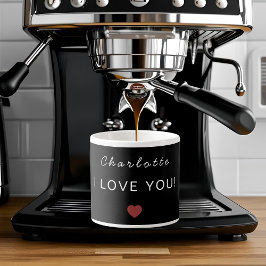 Modern Personalized Valentine Espresso Mug Espressotasse
