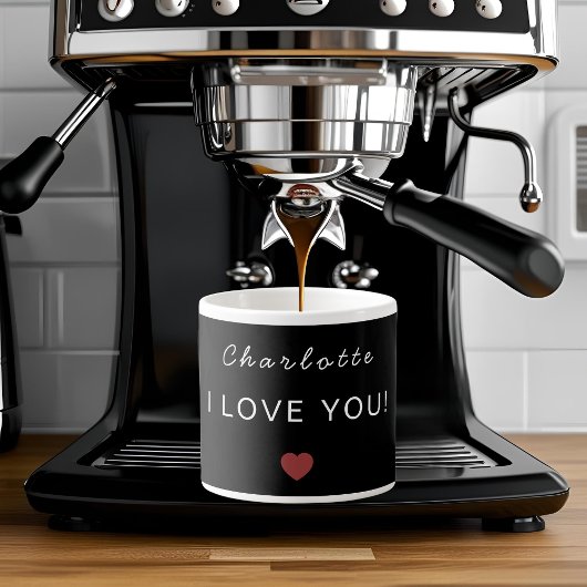 Modern Personalized Valentine Espresso Mug Espressotasse