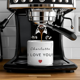 Modern Personalized Valentine Espresso Mug Espressotasse