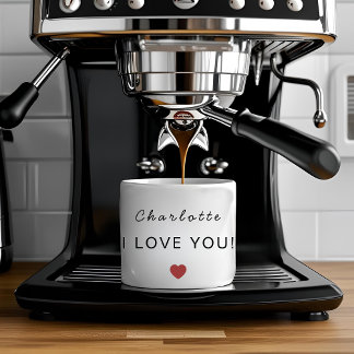Modern Personalized Valentine Espresso Mug Espressotasse