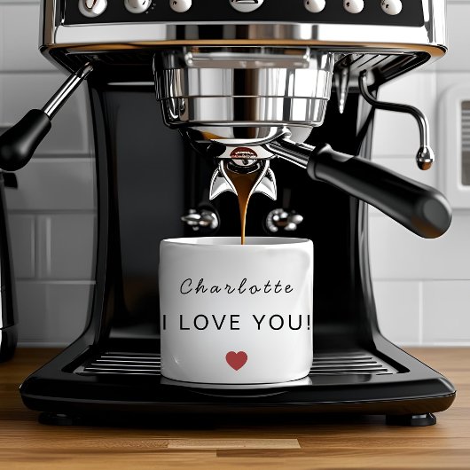 Modern Personalized Valentine Espresso Mug Espressotasse
