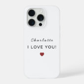 Modern Personalized Valentine – I Love You iPhone Hülle (Rückseite)