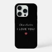 Modern Personalized Valentine – I Love You iPhone Hülle (Rückseite)