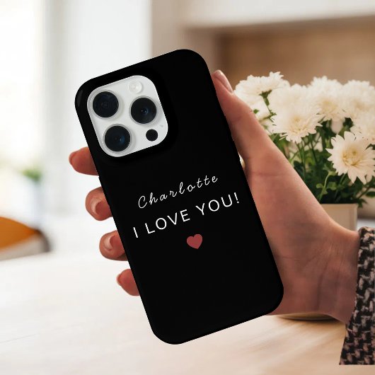 Modern Personalized Valentine – I Love You iPhone Hülle
