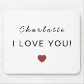 Modern Personalized Valentine Mouse Pad Mousepad (Vorne)