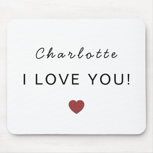 Modern Personalized Valentine Mouse Pad Mousepad (Vorne)