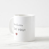 Modern Personalized Valentine Mug – I Love You Kaffeetasse (Vorderseite Links)