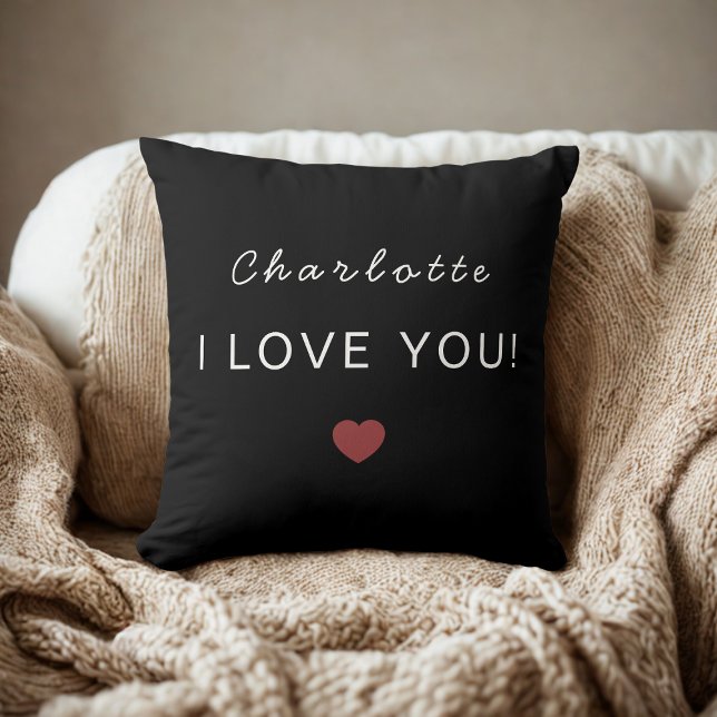 Modern Personalized Valentine Pillow – I Love You Kissen (Von Creator hochgeladen)