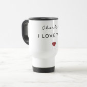 Modern Personalized Valentine Travel Mug Reisebecher (Vorderseite Links)