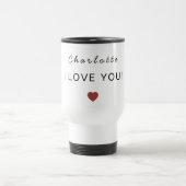 Modern Personalized Valentine Travel Mug Reisebecher (Mittel)