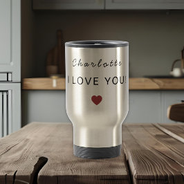 Modern Personalized Valentine Travel Mug Reisebecher