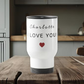 Modern Personalized Valentine Travel Mug Reisebecher