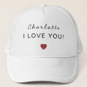 Modern Personalized Valentine Trucker Hat Truckerkappe (Vorderseite)