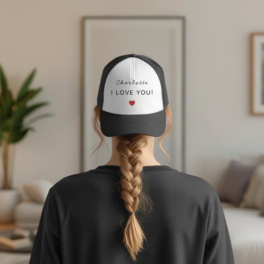 Modern Personalized Valentine Trucker Hat Truckerkappe