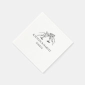 Modern Personalized Wedding Anniversary Engagement Serviette (Ecke)