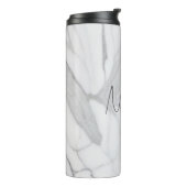 Modern Personalized White Marble Pattern Thermosbecher (Nach links gedreht)