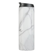 Modern Personalized White Marble Pattern Thermosbecher (Nach rechts gedreht)