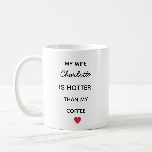 Modern Personalized Wife Coffee Mug Kaffeetasse (Links)