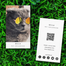 Modern Pet Cat Influencer Photo QR Code 
