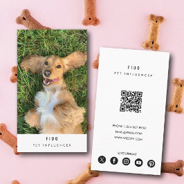 Modern Pet Dog Influencer Photo QR Code  Visitenkarte