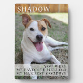Modern Pet Memorial Dog Loss Photo Keepsake Fotoplatte (Vorderseite)