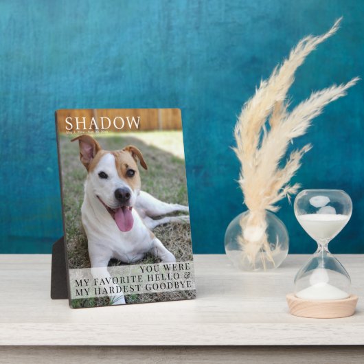 Modern Pet Memorial Dog Loss Photo Keepsake Fotoplatte (Seite)