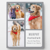 Modern Pet Memorial Keepsake Dog Foto Collage Fotoplatte (Vorderseite)