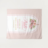 Modern petals and prosecco bridal backdrop gold wandteppich (Vorderseite (Horizontal))