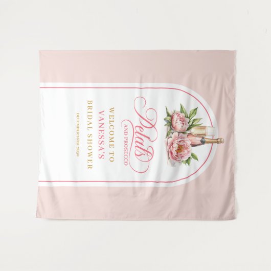 Modern petals and prosecco celebration wall décor wandteppich (Vorderseite (Horizontal))