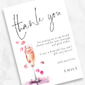 Modern Petals Prosecco Brautparty Vielen Dank Karte