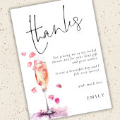 Modern Petals Prosecco Glass Bridal Shower Thanks Karte