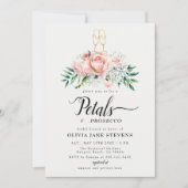 Modern Petals Prosecco Peach Rose Bridal Brunch Einladung (Vorderseite)