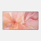 Modern Pfirsichflorname Feminée Schreibtischunterlage (Vorderseite)