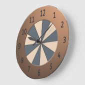 Modern Pfirsichrochen scheußlich-metallische Digit Große Wanduhr (Winkel)