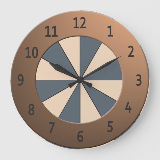 Modern Pfirsichrochen scheußlich-metallische Digit Große Wanduhr (Vorderseite)