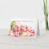 Modern Pfirsichrosa Blumenstrauß Muttertag Karte (Vorderseite)