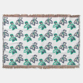 Modern Pflanze Leaf Flora Muster Weiß Decke (Vorderseite)